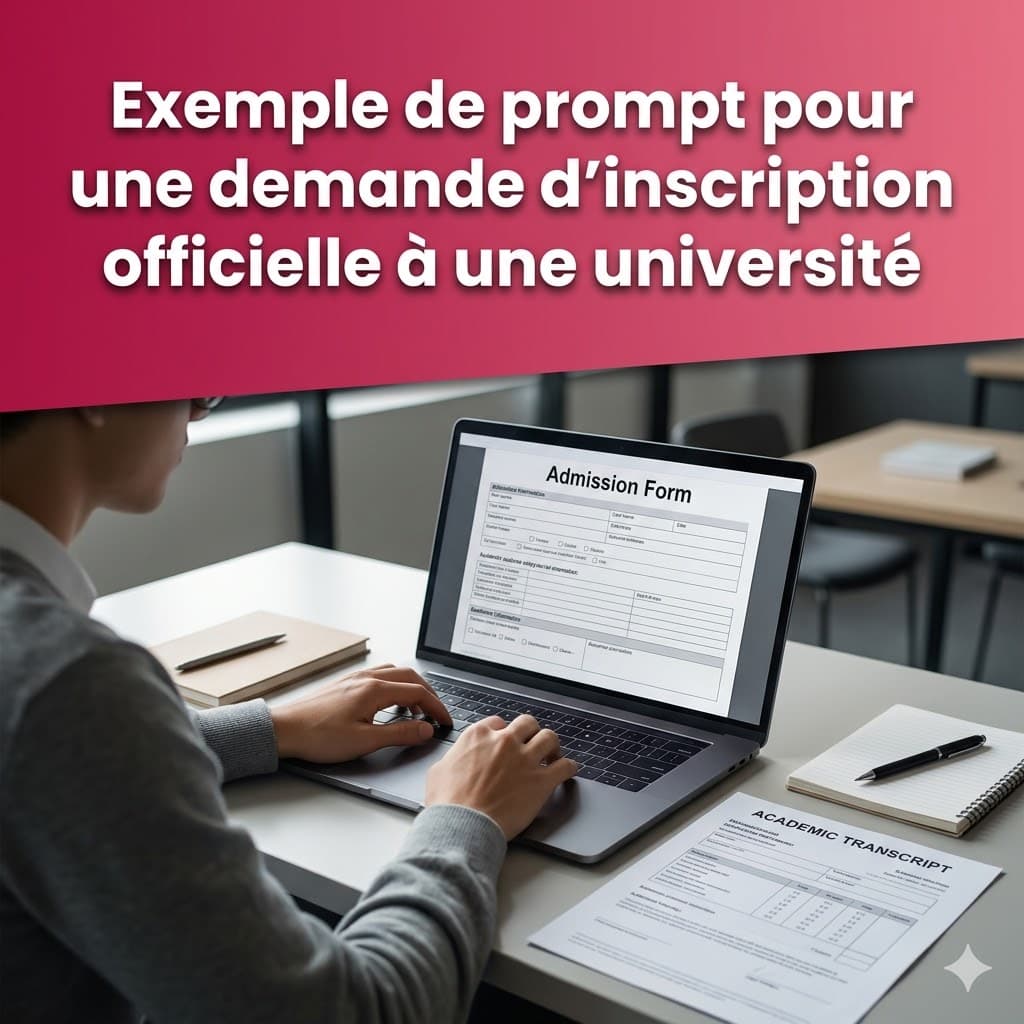 Prompt pour une demande d'inscription à une université