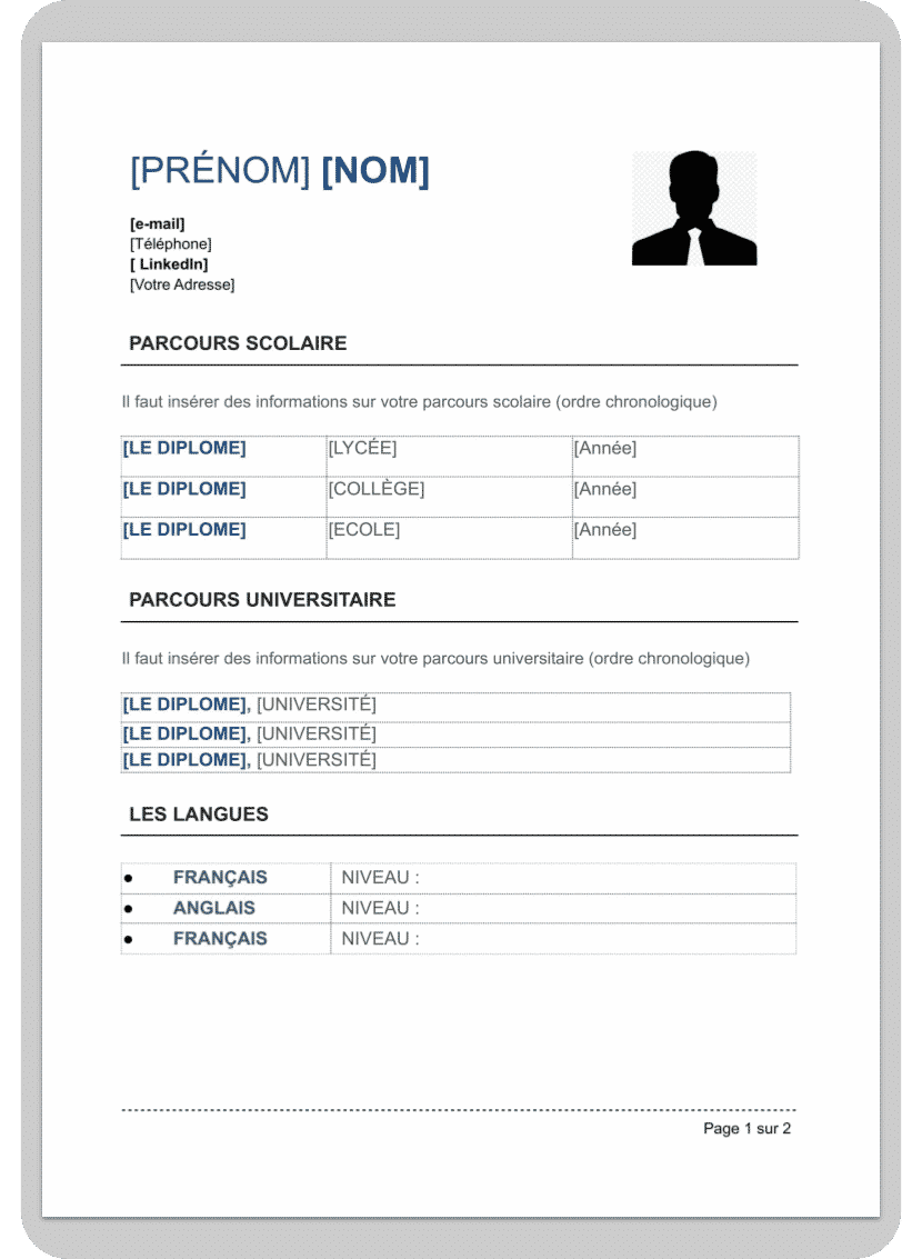 3 Exemples De Cv Pour Une Demande De Bourse D Etude C Est Gratuit