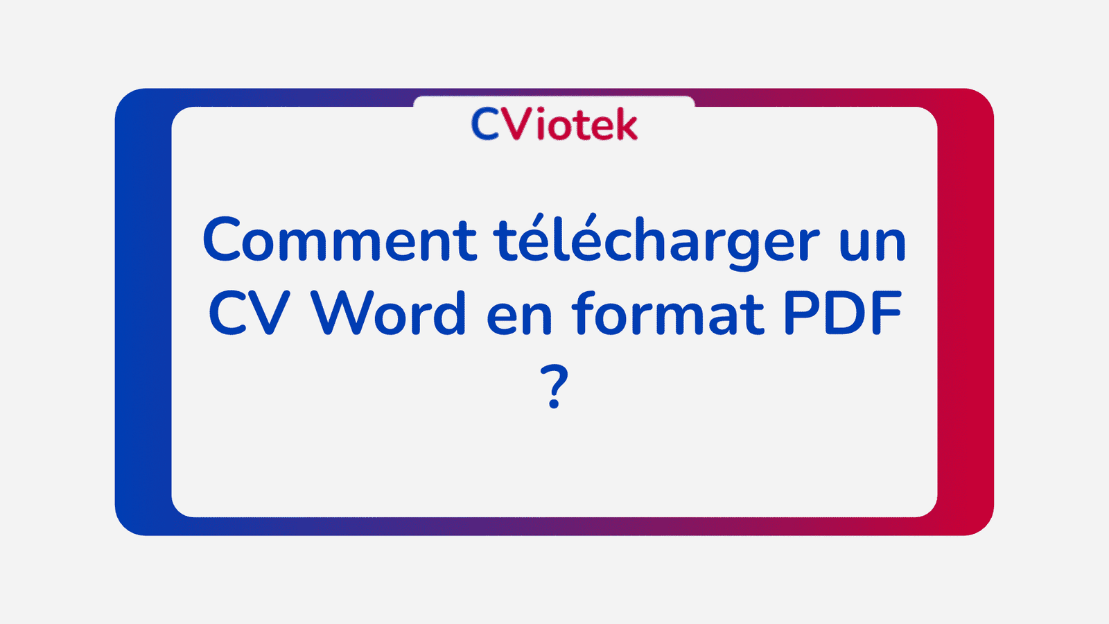 Comment télécharger un CV Word en format PDF