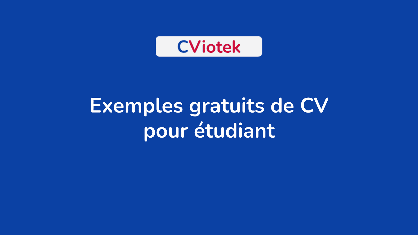 12 Exemples Gratuits De CV Pour tudiant T l charger 12 Exemples Gratuits De CV Pour tudiant T l charger