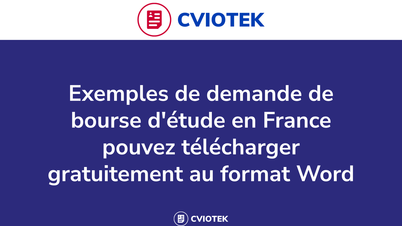 Demande De Bourse D'étude En France ! 2 Exemples Gratuits